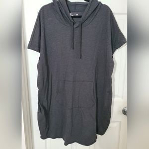 Womens 3XL Atheletic Gray Hoodie Long Tunic Top Dress Size 3X